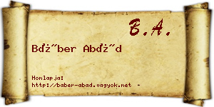 Báber Abád névjegykártya